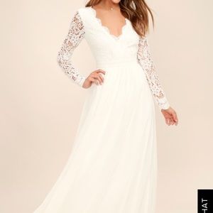 Lulu's Awaken My Love Long Sleeve Lace Maxi Dress